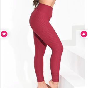 Booty by Brabants Croco Skin Leggings Crimson Red
